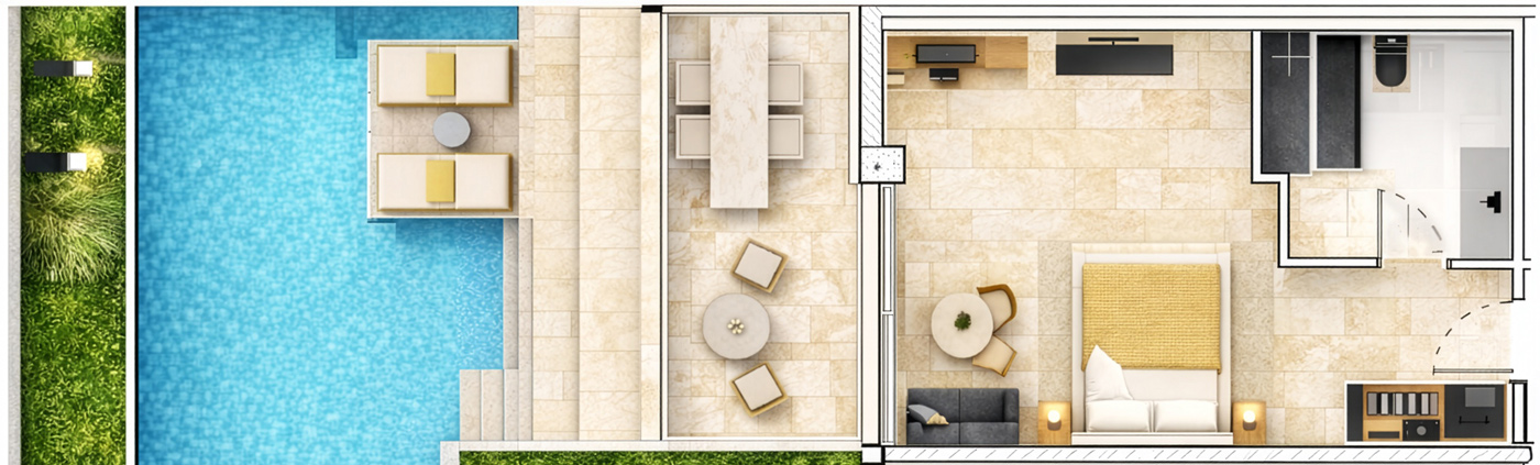 Room type Swim Up Suite Plan