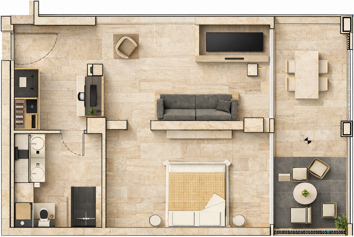 Room type Seafront Suite Plan