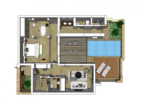 Residential Pool Villa Floor Plan